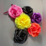 6 Flower Pins for Hair, Clothes or hats‎ Colorful Feathers too, size 6 Photo 1