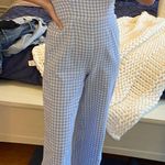 Blue plaid jumpsuit Photo 1