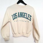 SheIn Los Angeles Classic Collegiate Waffle Knit Pullover Crop Sweatshirt X-Small Photo 4