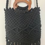 Danielle Nicole  Macrame Fringe Wood Handle Shoulder Purse Photo 2
