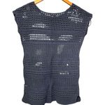 Old Navy Black Crochet Knit Sleeveless Sweater Top Size Small Petite SSP Photo 1
