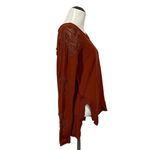 Free People  Grandpa Jersey Outer Sunset Embroidered Blouse Top - Rust - Small Photo 7