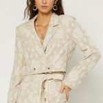 Current Air NWT Floral Cropped Blazer and Mini Skirt Matching Set Cream Size S Photo 0