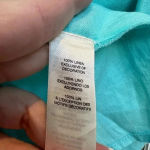 Chico's Aqua Breeze Beaded Linen Turquoise Open Jacket Cardigan Coastal Size 0 S Photo 10