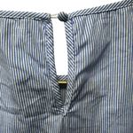 Sweet Wanderer Blue  Pinstripe Ruffle Sleeve Top with Floral EmbroideryMedium Photo 6