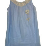 Vintage Aristocraft Powder Blue Rose Floral Lace Chiffon Slip Nightgown Size S Photo 0