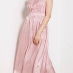Evereve  o.p.t. Caralyn Midi Dress in Blush Pink Silky Satin Draped Medium Photo 1