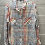 Sanctuary  tomboy shirt Nina long/ rolled sleeve women's M cotton gauze Photo 0