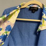 St. John Jacket Blue Blazer w/ Floral Lapels Single Button Sz 4 EUC Photo 6
