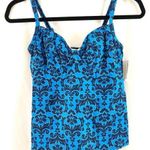 Lands' End Tankini Top Underwire Removable Cups 2 Photo 0