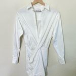 House Of CB  Nicolette Poplin Shirtdress Long Sleeve Open Front MinI Dress XS Photo 3