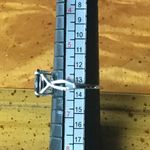 Natural Black Spinel Sterling Silver Infinity Ring Size 6 Photo 5