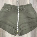 ASOS  Design Slouchy Mom Shorts Olive Green Cotton Denim High Rise Cuffed Size 8 Photo 3