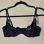 SKIMS  Fits Everybody unlined underwire Lace Scoop Bra Onyx Black NWT 34D Photo 1