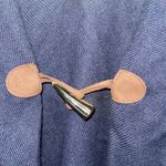 Aerie One Size Cotton Poncho Shawl Blue Red White Stripe Fringe Guaze Clip Boho. Photo 15