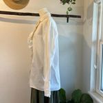 Oversized 90s White 100% Cotton Ruffled Collared Long Sleeve Shirt Size Medium Photo 3