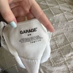 Garage  White Ribbed V-Neck Top Photo 2