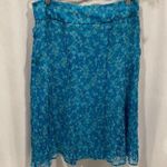 Adrienne Vittadini Gorgeous Y2K blue silk tiles mermaid ruffle skirt midi/mini Photo 2