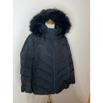 Lands' End  Max 600 Down Puffer Jacket in black removable faux-fur hood 2X PLUS Photo 1