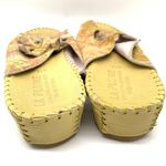 La Plume Italian Leather Pastel Floral Yellow Sandal Size 40/9 Photo 1