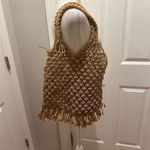 Vintage Boho Chic Macrame Fringe Shoulder Bag Handcrafted Beige Bucket Casual Photo 2