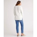 Quince Organic Cotton Fisherman Side Zip Maternity & Nursing Sweater Ivory Small Photo 3