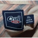 Cruel Girl  Pink Gray Striped Snap Front Western Shirt Size XL  Cotton Cowgirl Ro Photo 7