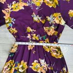 Everly Women Purple Floral V-Neck Side Slit Maxi Dress Size S Photo 8