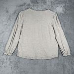 Ralph Lauren Lauren  Black Label Top‎ Womens L Beige Long Sleeve V-Neck Blouse Photo 2