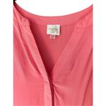 cupio Coral Pink High-Low Tunic Dress M Roll Tab Sleeve Lightweight Cover Up Photo 3
