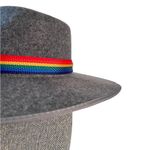 Olive & Pique Gray 100% Wool Magic Rainbow Banded‎ Fedora Hat Photo 5
