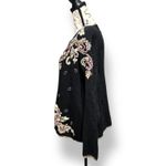 Heirloom Collectibles L Black Floral Embroidered Cardigan Boho Cottage Y2K NWT Size L Photo 3