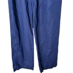 Gap Women’s Sz 2 High Rise Pleated LINEN Wide-Leg BOHO Trouser Navy Blue Pants Photo 8