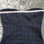 ZARA Plaid Green/Blue Side Zippers Strapless Dress Photo 4