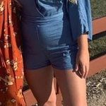 Long Sleeve Jean Romper Blue Photo 1