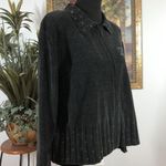 Richard Sport Women LG Cardigan Sweater Long Sleeve Full Zip Gray Knit Y2K Boho Photo 4