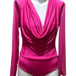 Saints 21 Women's Pink Long Sleeve Draped Bodysuit Size M Size M Photo 0