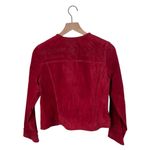 Chico's Vintage  Red Suede Leather Embroidered Jacket Size Small Western Cowgirl Photo 1