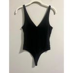 Leith  V-Neck Bodysuit in Black Women's sz. XS Stretchy Cheeky Bottom Photo 2