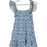 MINKPINK Ithica Ruffled Blue White Mini Design Dress Size Extra Small Flawed Photo 2