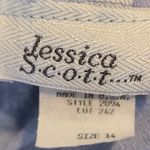 Jessica Scott 80s Blue Floral Cotton Button Front Midi Skirt Size 14 Pink Photo 4