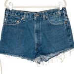 Levi's Levi’s 517 Cutoff Denim High Waisted Jean Shorts Size 36 Blue Distressed Raw Hem Photo 0