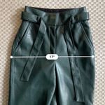 Babaton Aritzia Belted Tie-front Vegan Leather Pants - Dark Green - Size 0 Photo 8