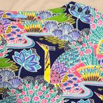 J. McLaughlin Wavesong Top Paradise Peacock Print Size XL 3/4 Sleeves Photo 3
