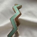 Vintage Blue Enamel Gold Tone Metal Bangle & South Western Chain Bracelet Sz 8 Photo 9