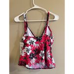 Coco reef  Bra Sized Swimwear Floral Print Pink White Black Tankini Top 34DD Photo 2