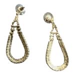 Rhinestone Tear Drop Stud Dangle Earrings Faux Diamond Silver Formal Holiday Photo 3