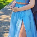 La Femme Blue Prom Dress Photo 2