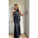 Cache Vintage 90s Caché One-Shoulder Black Formal Gown SZ 2 Elegant Evening Dress Photo 13