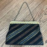 VTG Tricolored Black Bronze Gold Beaded Elegant Evening Clutch Bag Photo 7